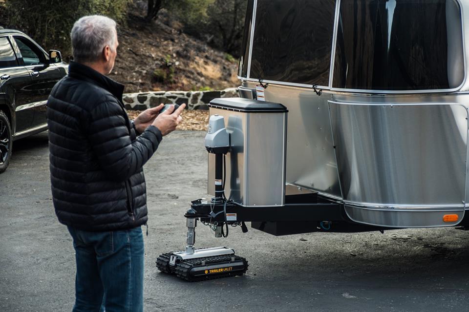 The Trailer Valet RVR is steered using a radio remote control unit from up to 40 ft away (12 m)