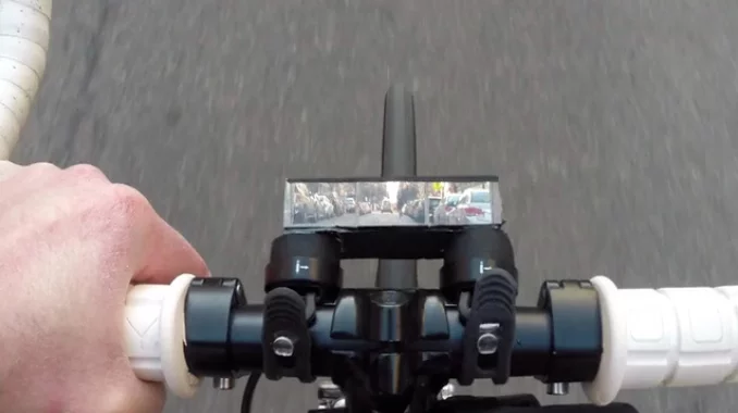 The Pedi-Scope lets riders rest their neck while still seeing what's on the road ahead