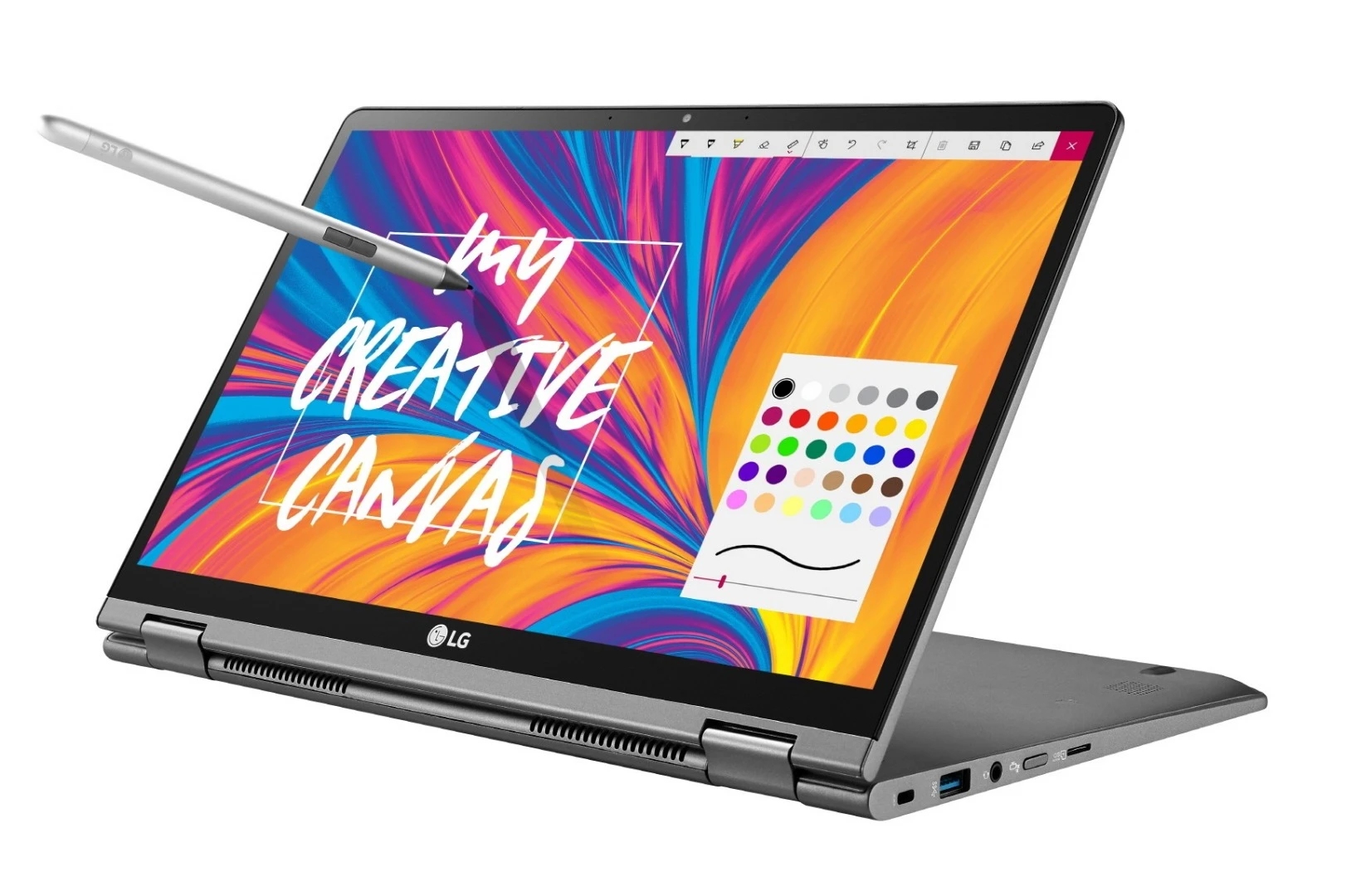 The LG gram 2-in-1 comes supplied with a Wacom AES 2.0 Pen for onscreen sketching and note-making