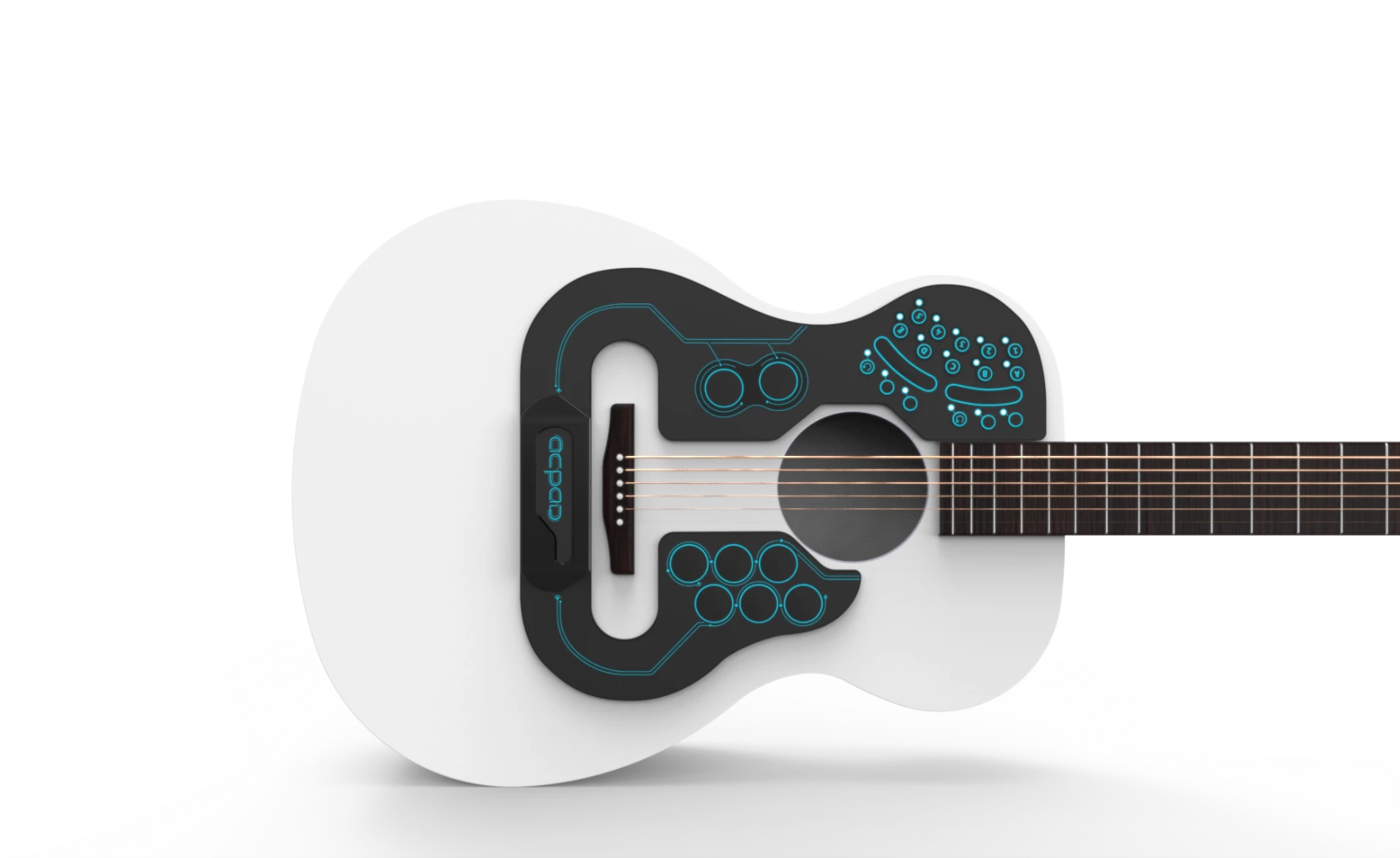 The ACPAD should fit most acoustic guitars