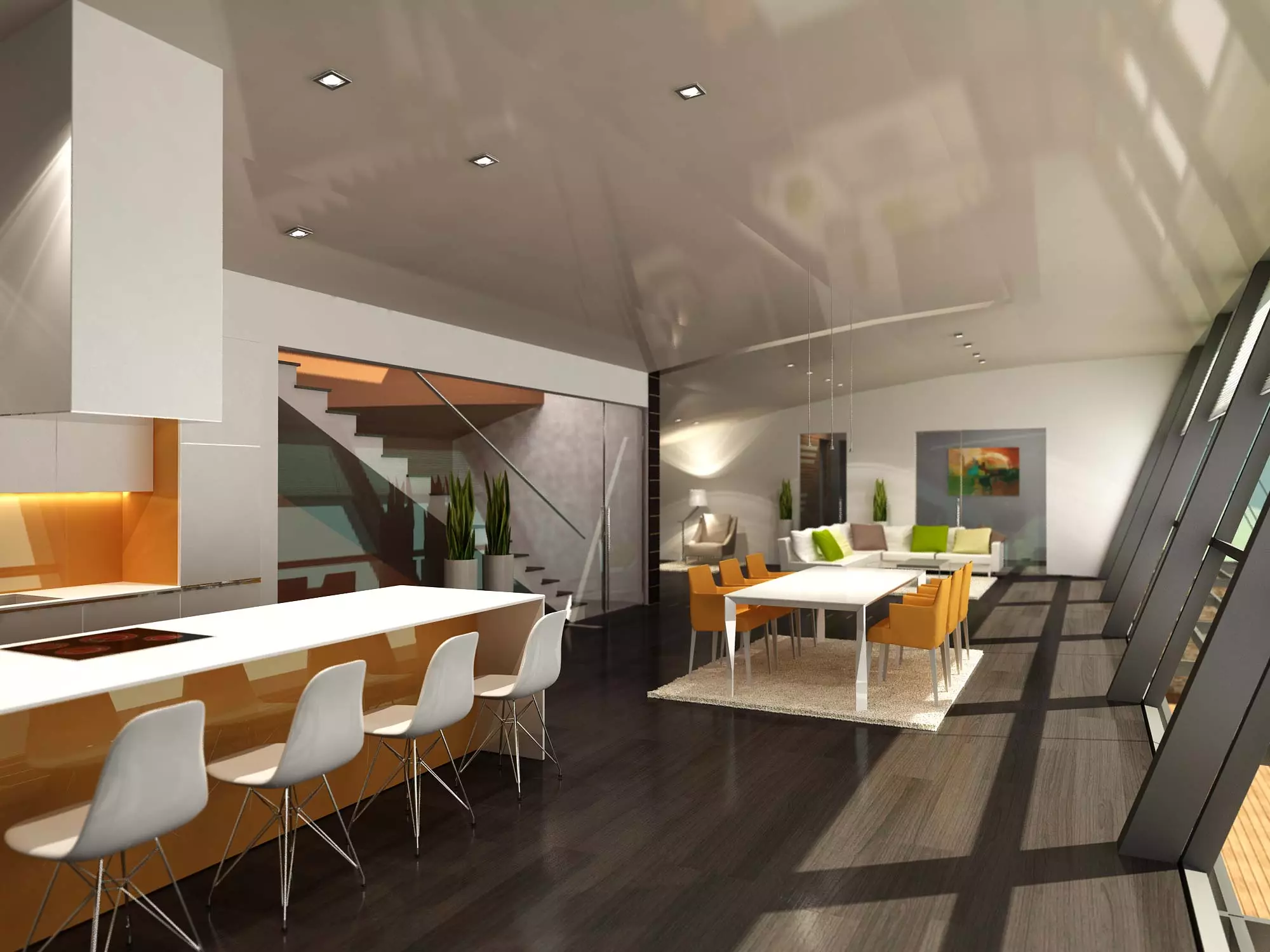 Visualization of Equinox House's interior (Image: Ignatov Architects)