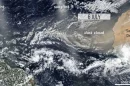 Satellite imagery of dust being carried away from the Sahara by an atmospheric wind river