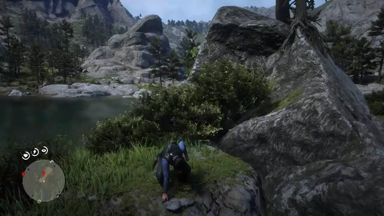 On the flat, grassy side of the island you'll find the final treasure – two gold bars