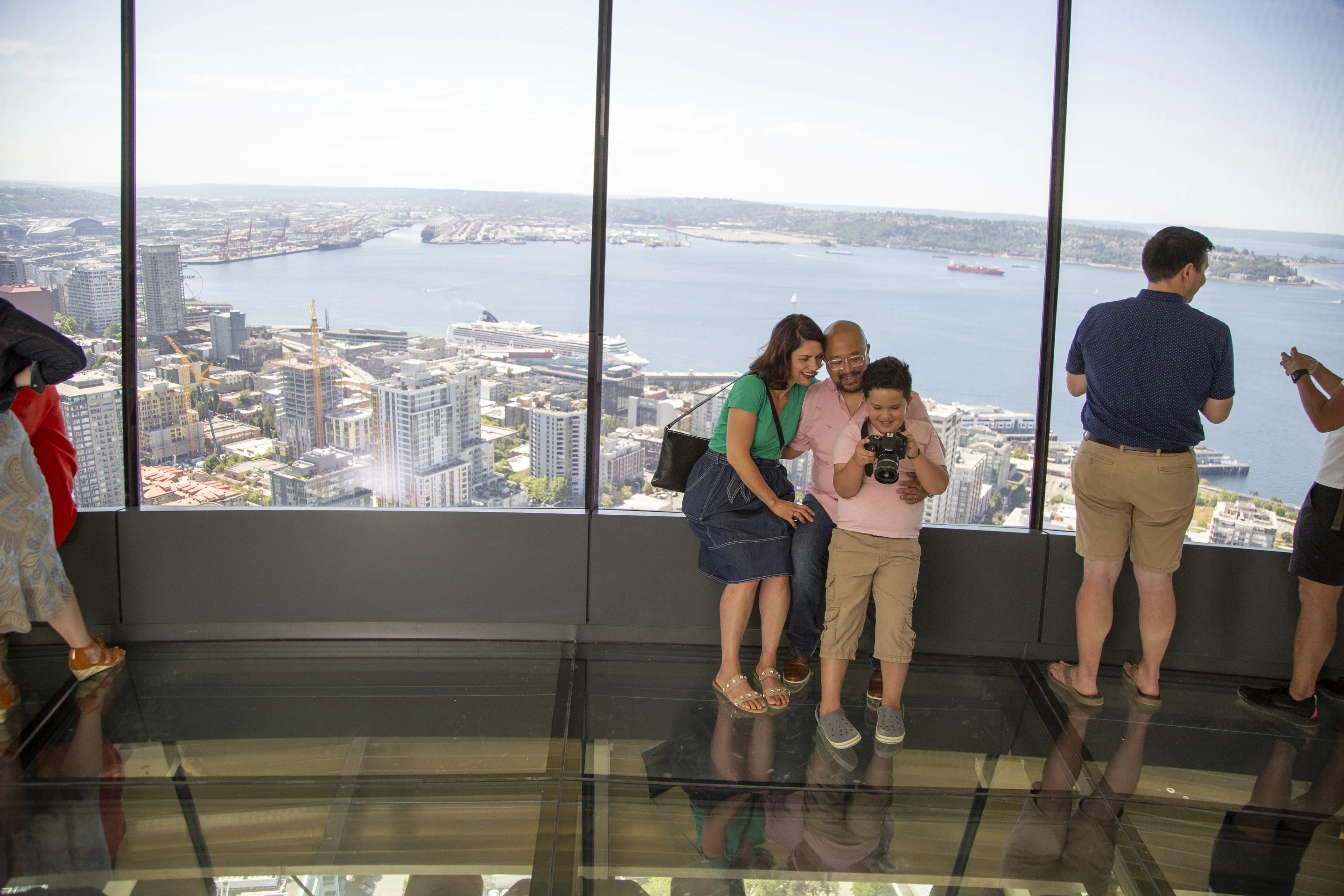 Seattle's iconic Space Needle tower has been fitted with a rotating glass floor