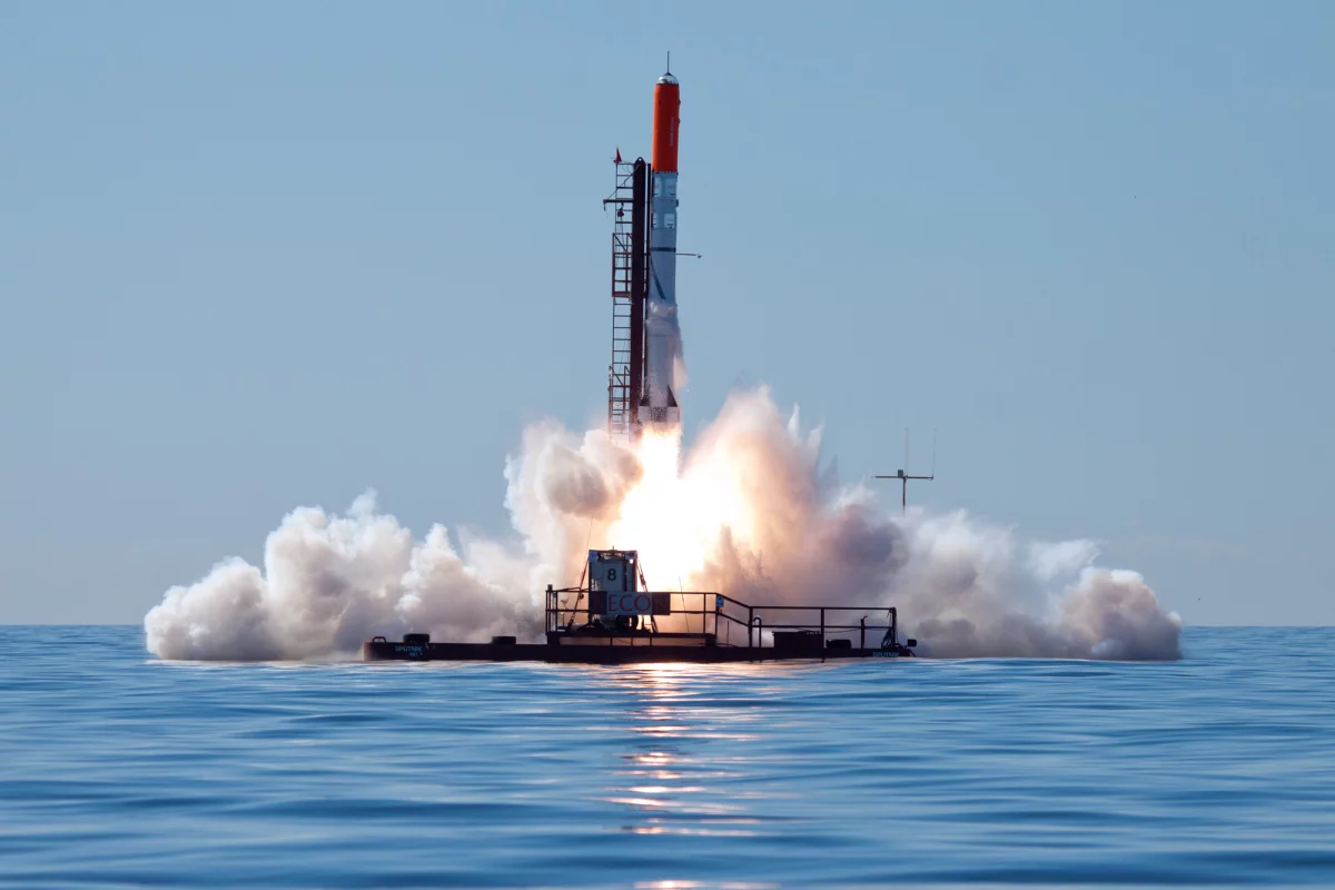 The world's smallest crewed spacecraft, built in Denmark, was successfully test-launched from the Baltic Sea last week (Photo: Copenhagen Suborbitals)