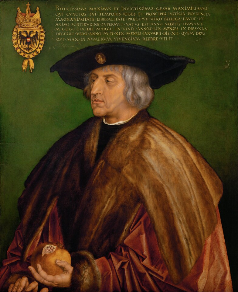 Holy Roman Emperor Maximilian I painted by Albrecht Dürer in 1519