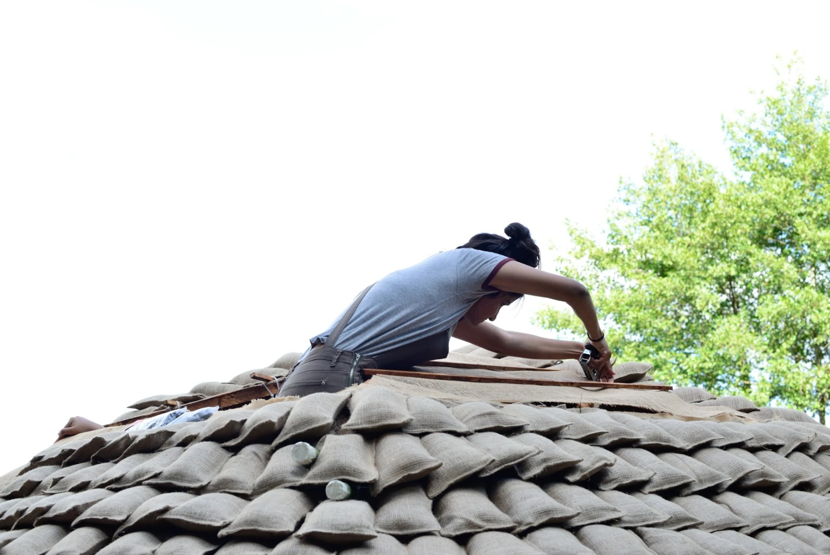 A worker toils away at Domaine de Boisbuchet