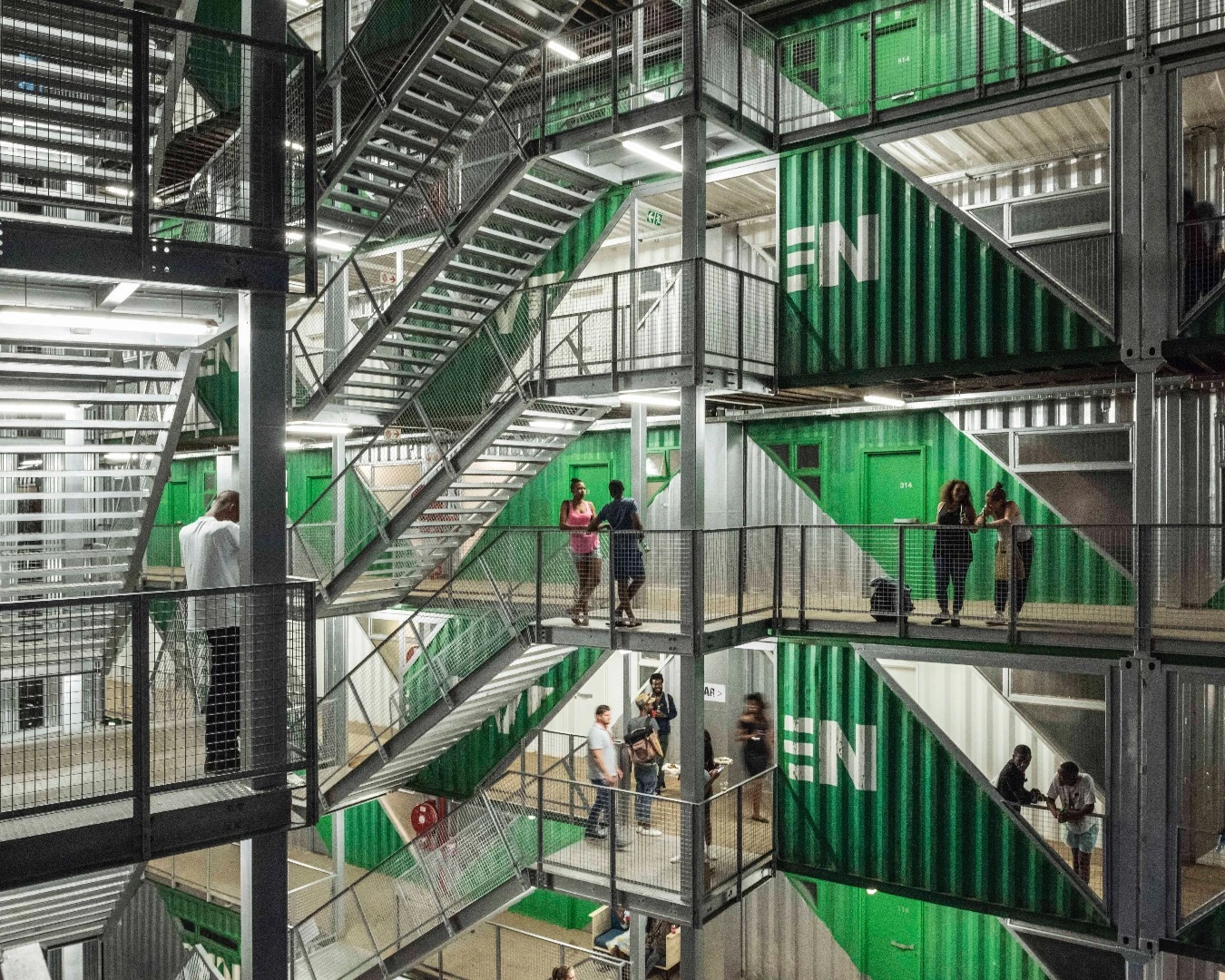 Drivelines Studios has a staircase framework attached for access