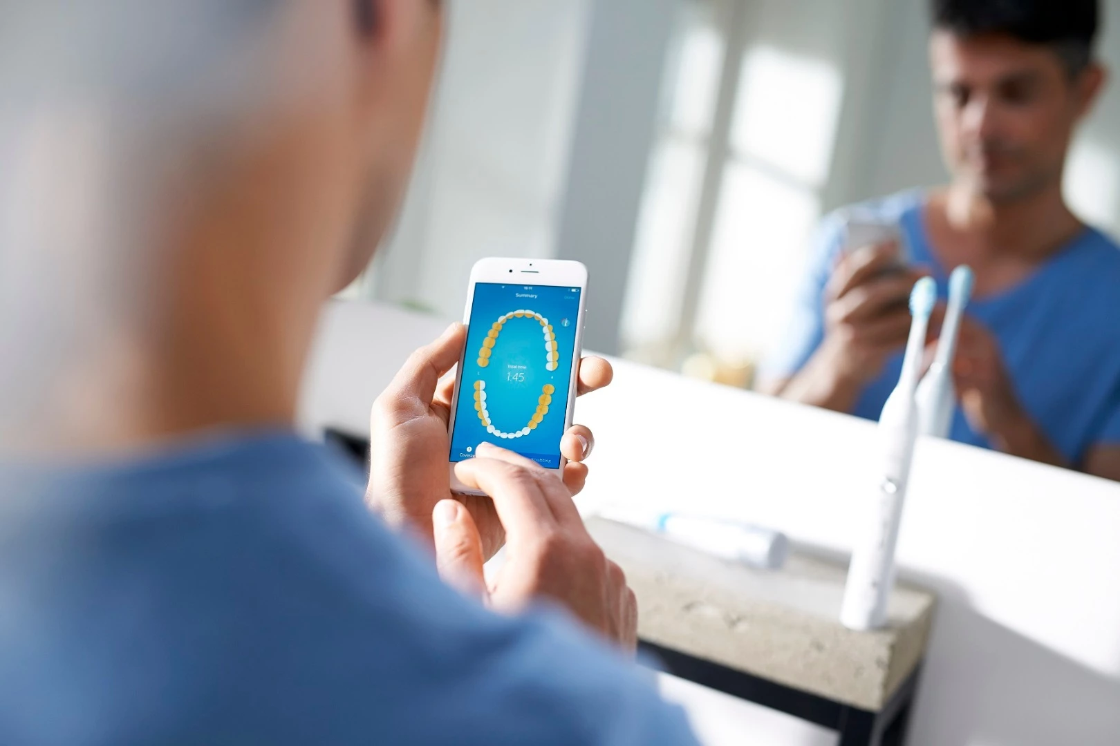 Built-in sensors are able to detect the location of the toothbrush within the mouth, brushing technique and pressure being applied
