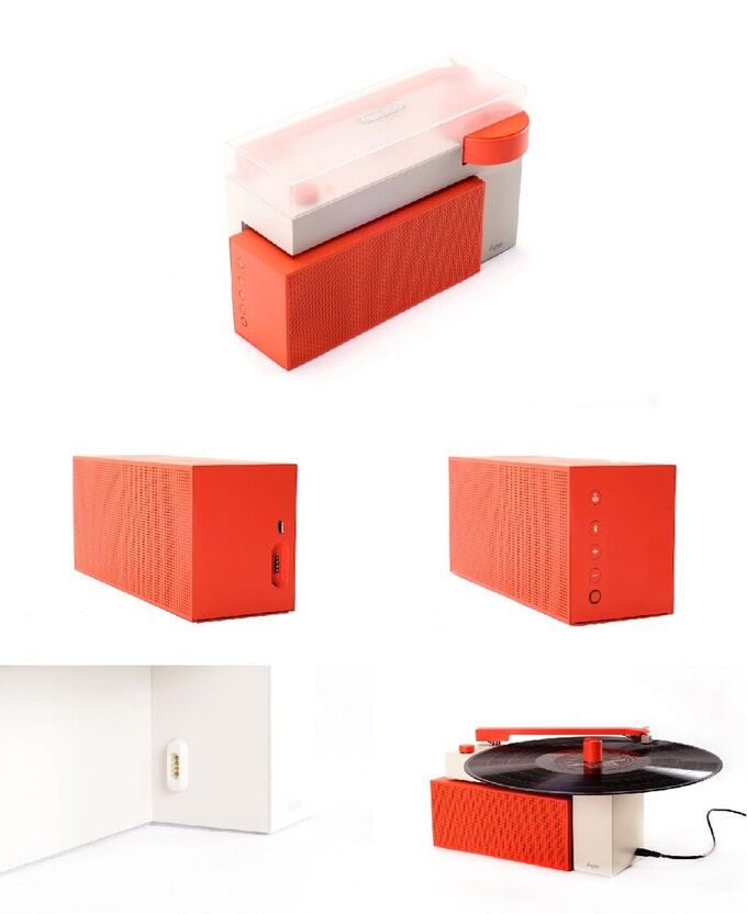 Quirky allinone turntable rocks detachable wireless speaker