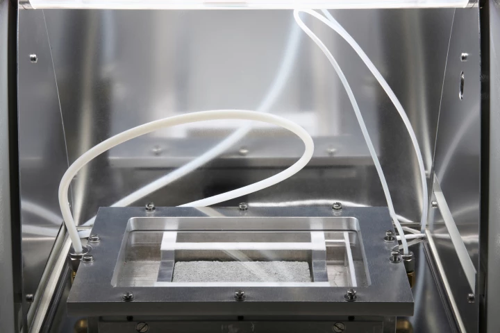 One of the Air Clean paving slabs in a laboratory setting