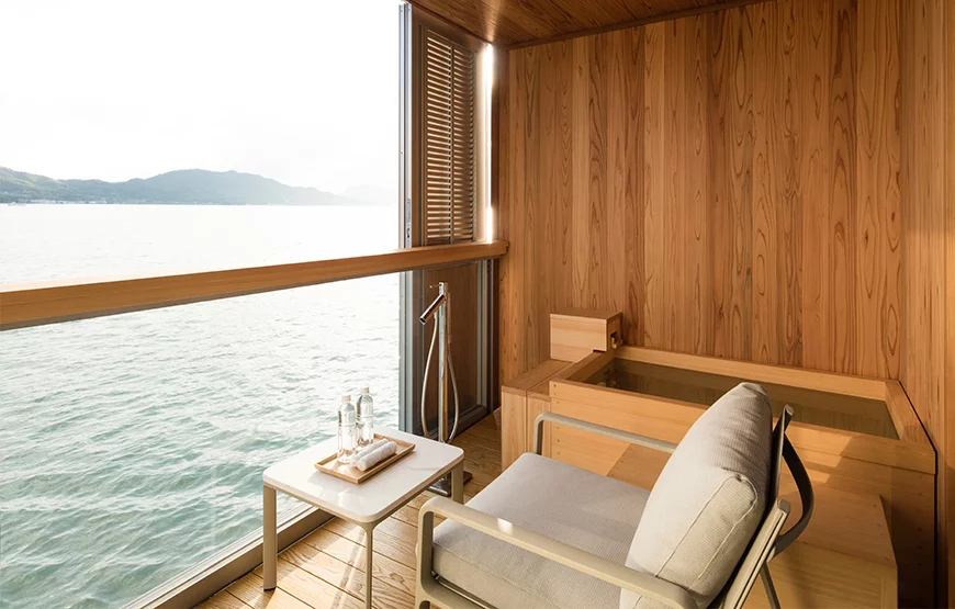 Another private tub with expansive views