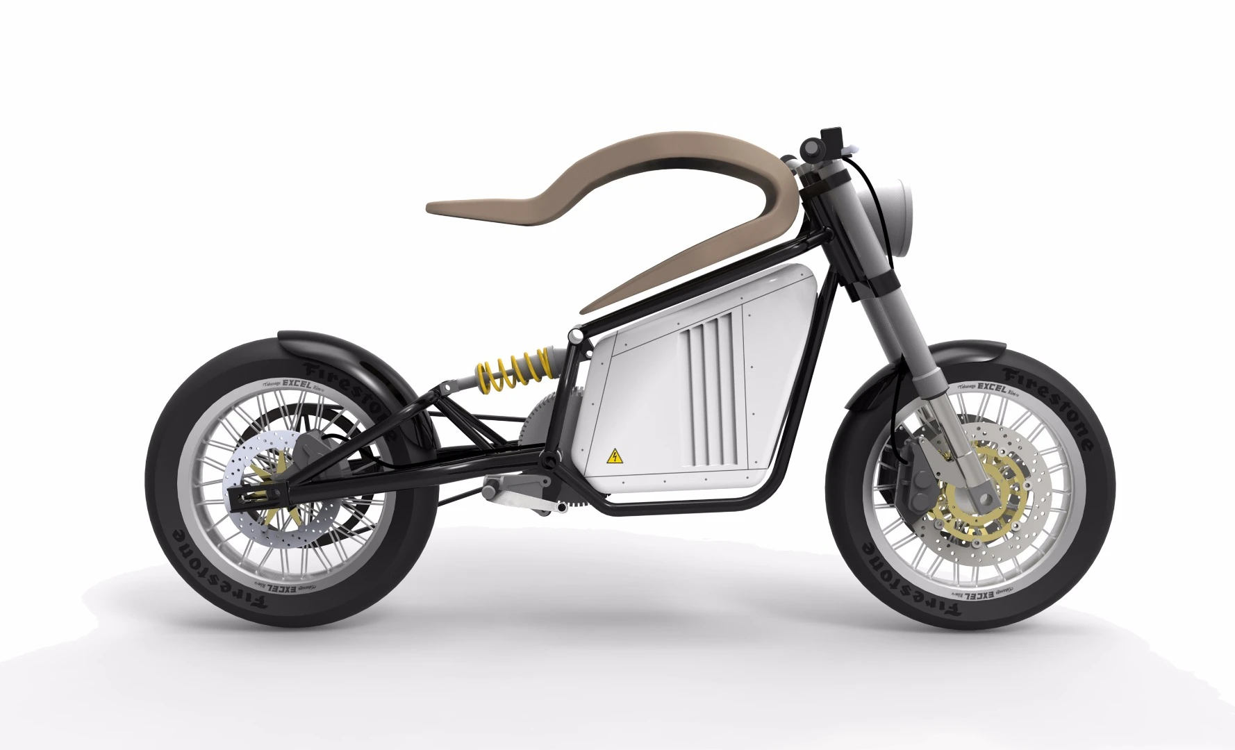 Martin Hulin's e-Raw electric motorcycle: early CAD render