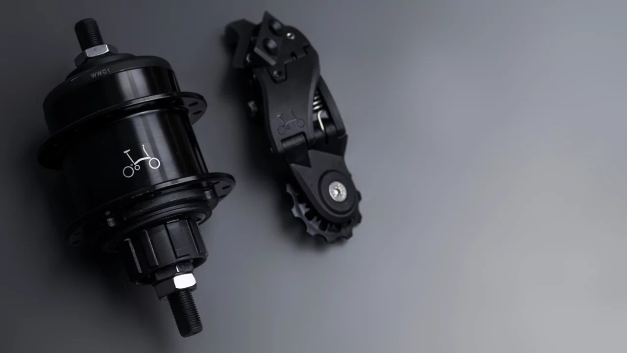 Brompton's Explore 12-speed system combines a 3-speed geared hub and a 4-speed derailleur