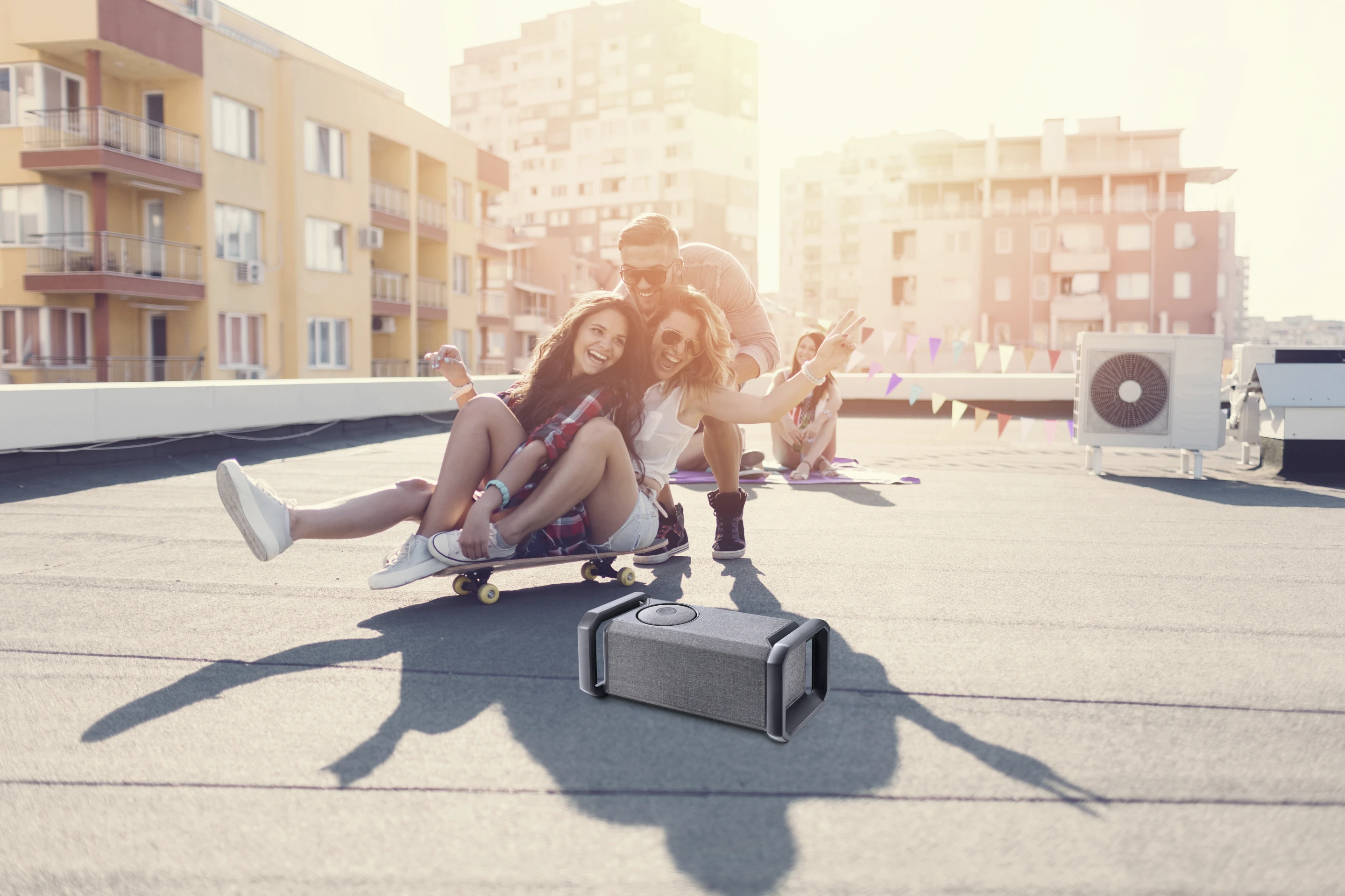 The Drive + works as an in-car subwoofer and portable Bluetooth speaker