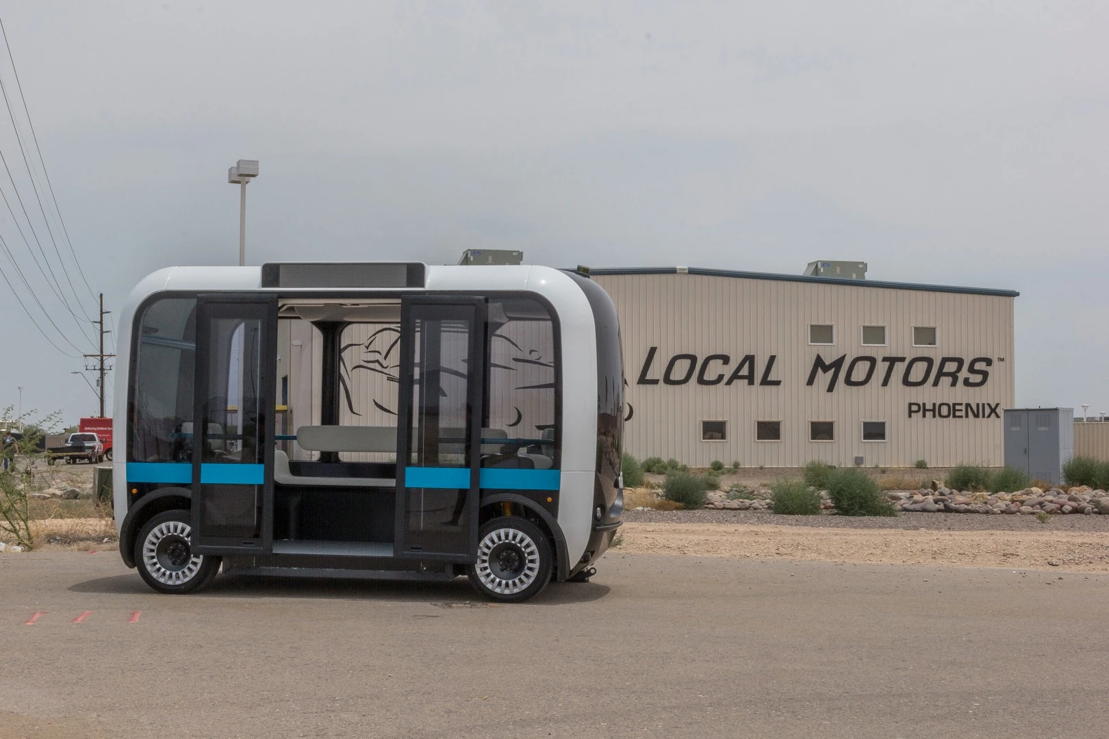 Olli is a twelve-passenger electric bus developed by Local Motors, the Arizona-based vehicle builder that created the world's first 3D printed car in 2014