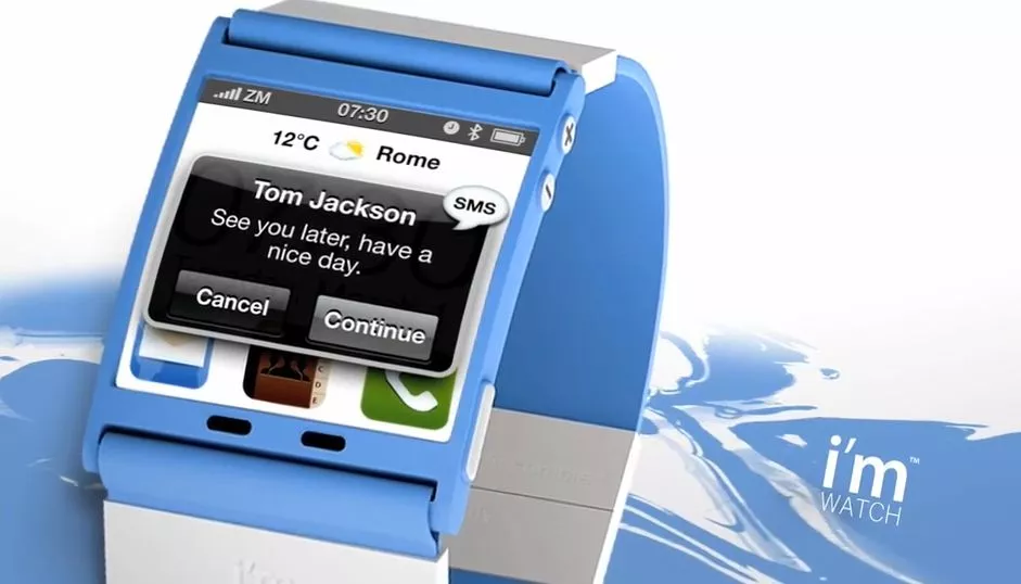 I'm Watch is a smartphone-compatible wristwatch, designed to work with iOS- and Android-based cell phones (Image: Blue Sky s.r.l.)
