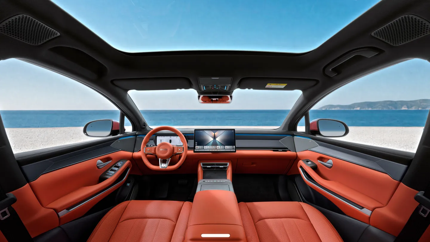 The Atto 8’s interior is luxuriously clad in premium leather and illuminated by a giant sunroof