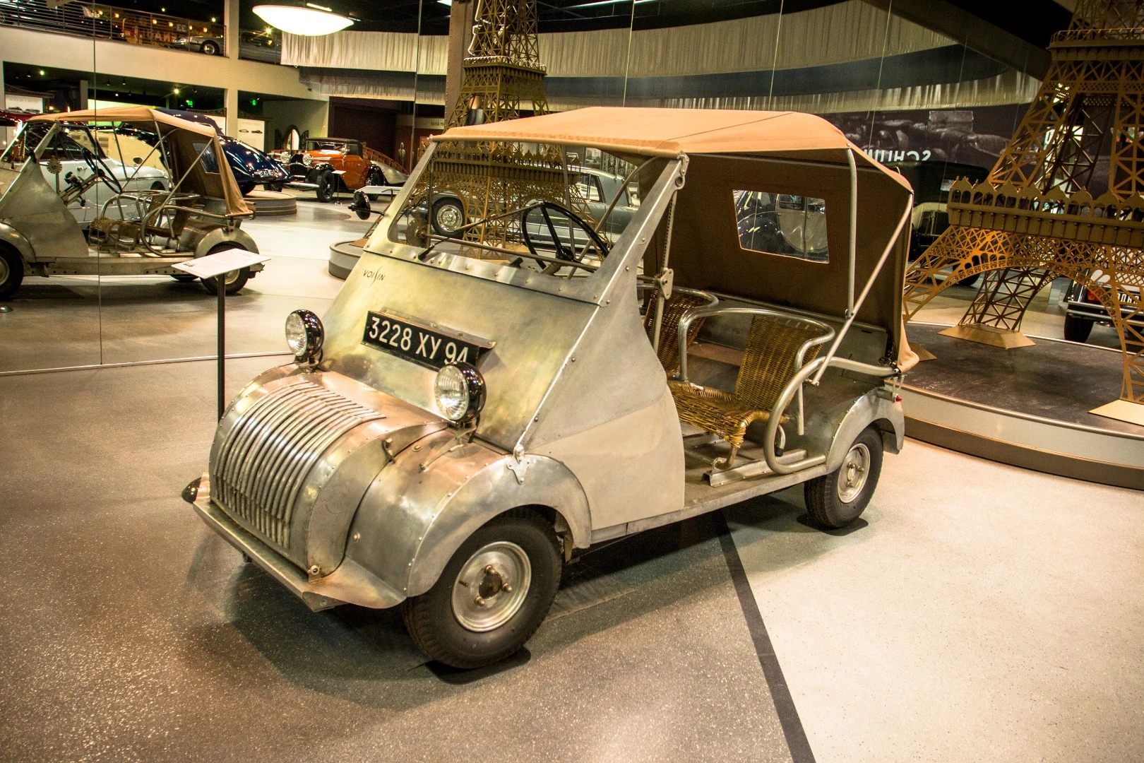 1953 Voisin Type C31 Biscooter: lightweight aluminum chassis and bodywork reflects Voisin's aerospace heritage.