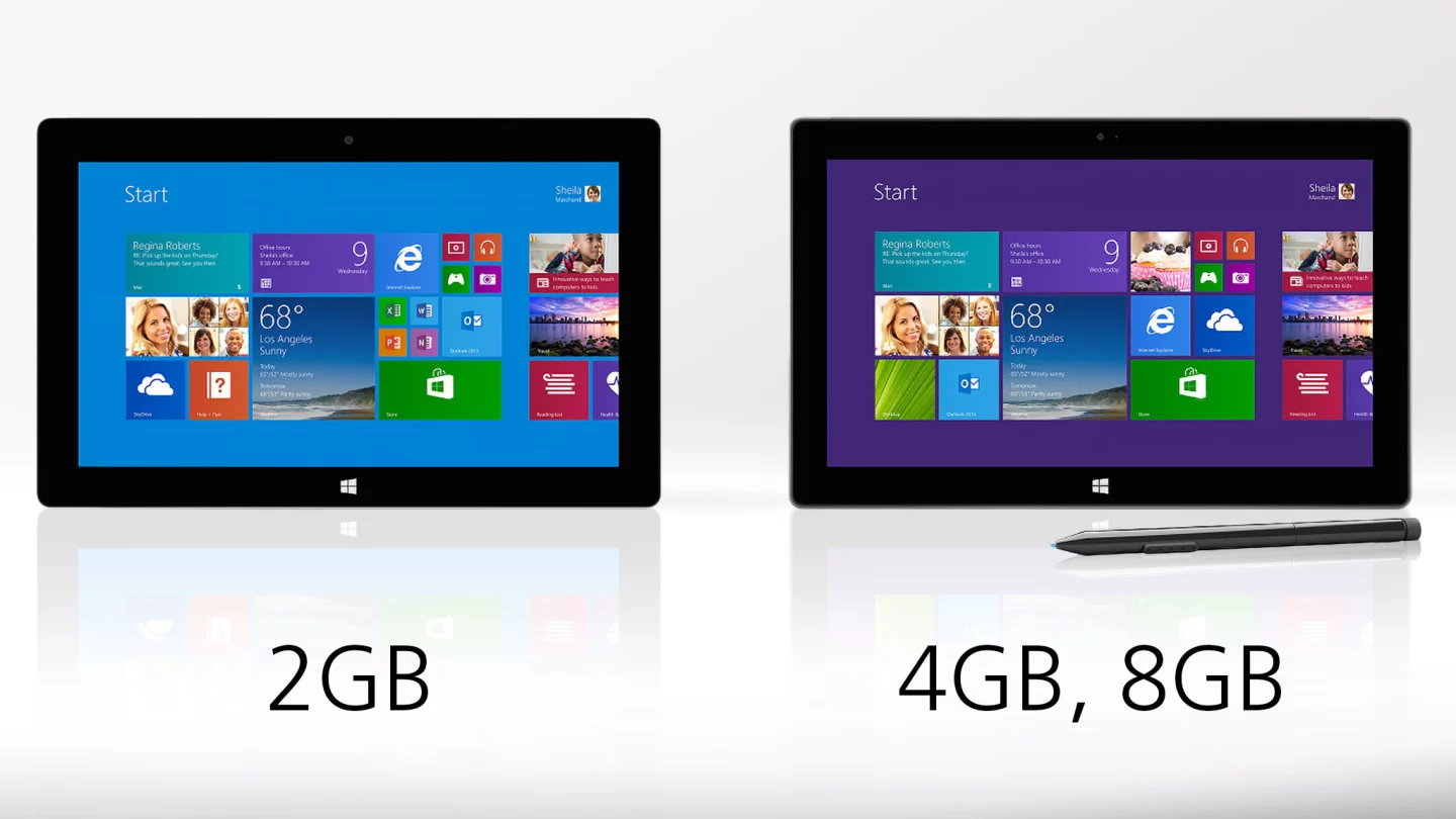 RAM for both Surface models