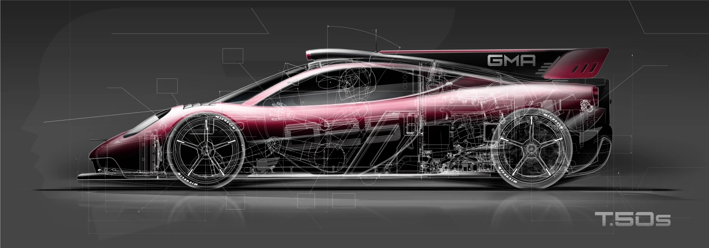 A lighter, faster racing version of the Gordon Murray T.50 with even more downforce