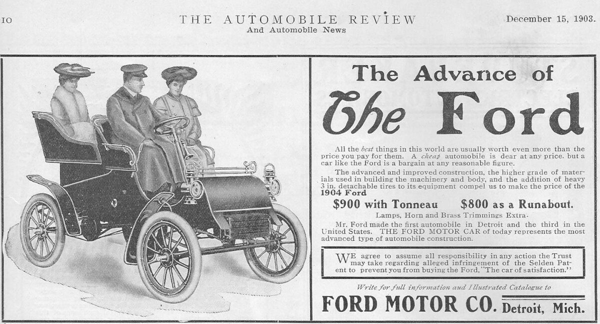 Ford Model A advertisement, December 1903