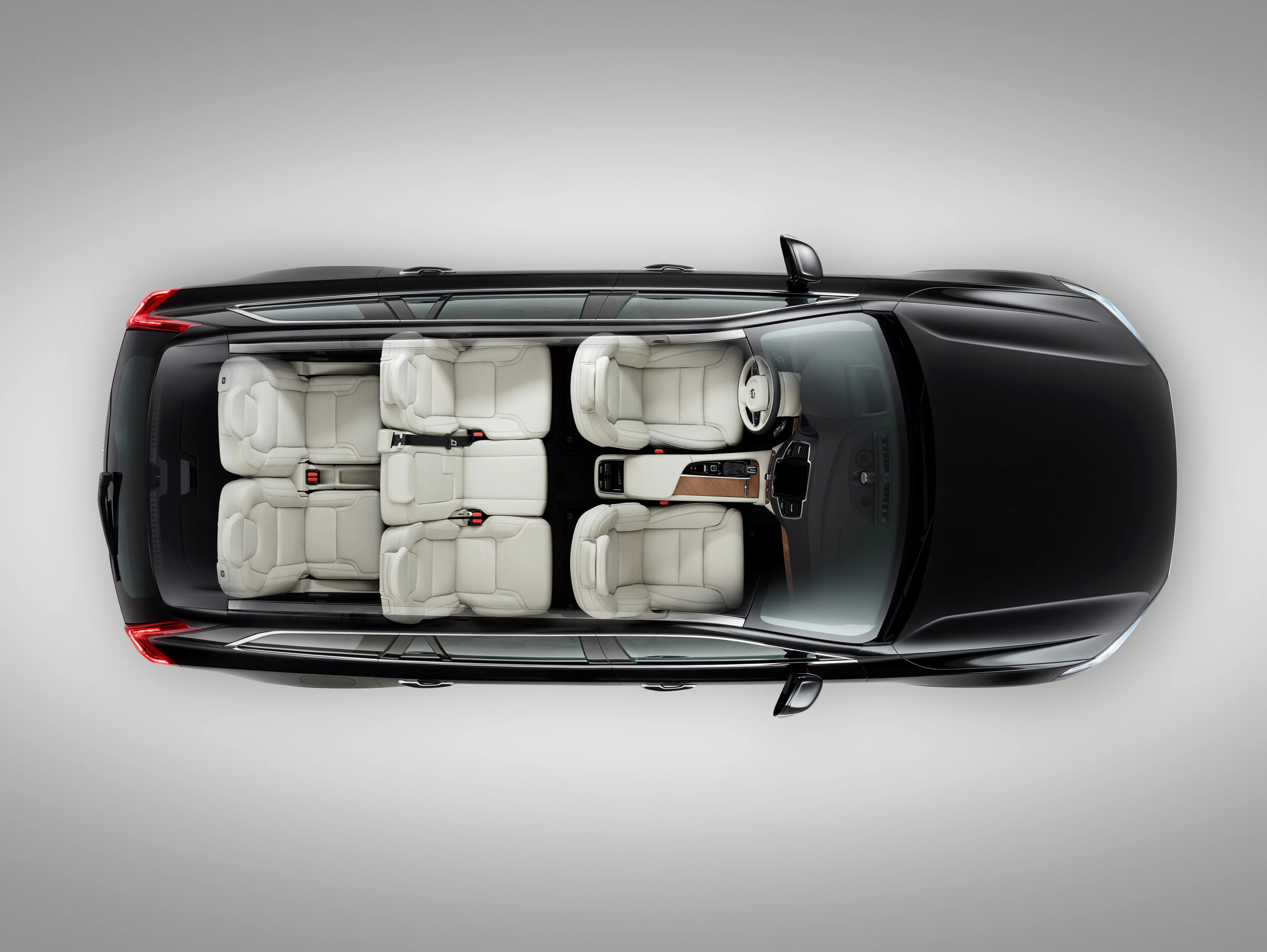 The XC90 features flexible seating