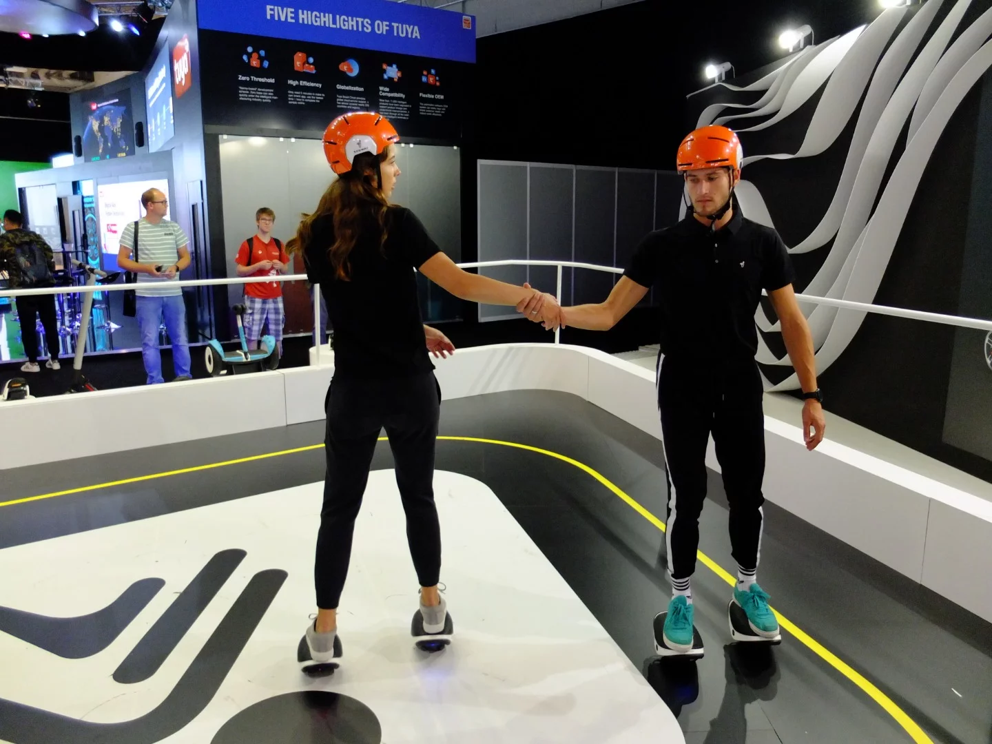 The professional dancers at Segway's IFA booth made it look so easy, but it wasn't