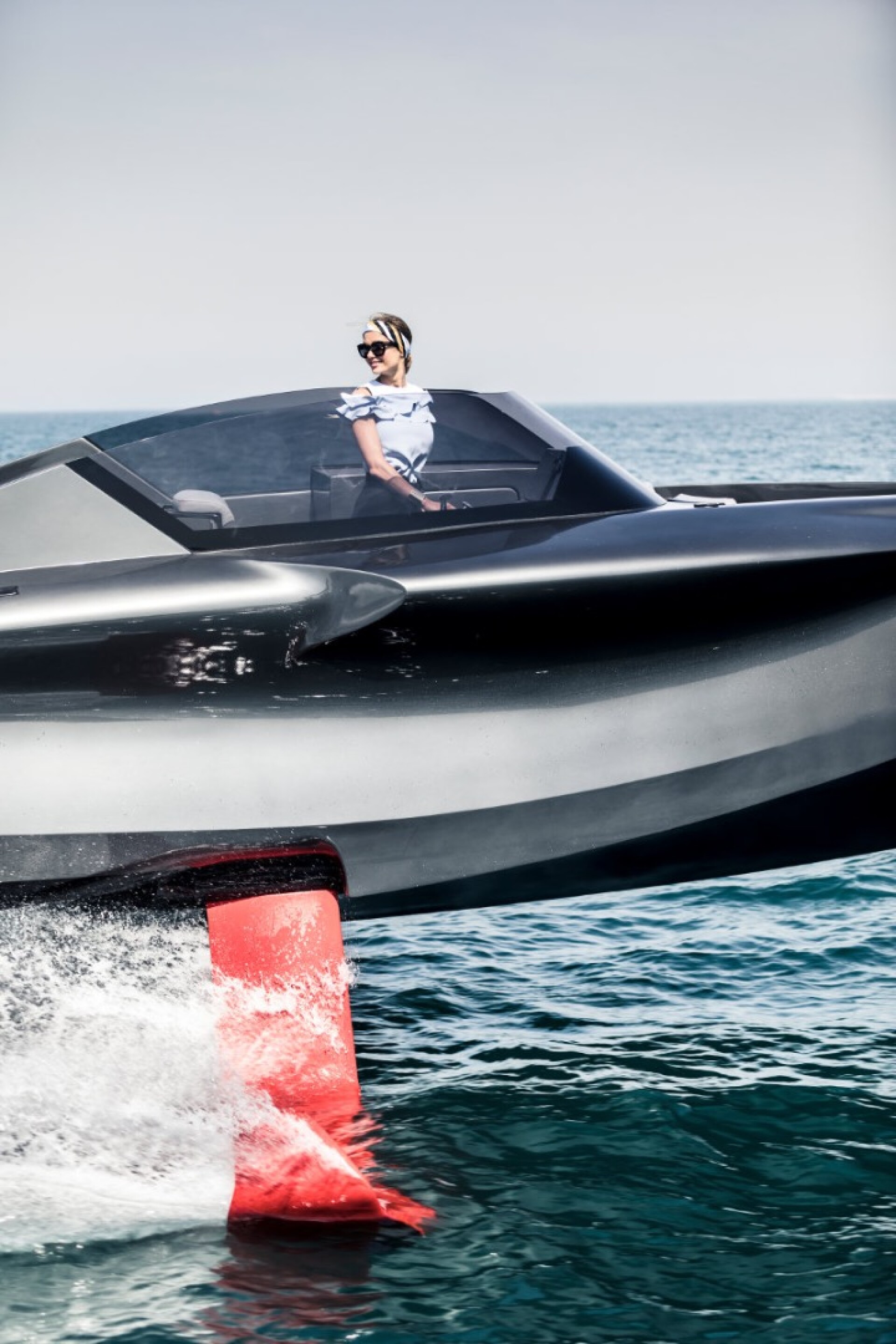 Foiler "flying yacht" is a sleek, hybridpowered hydrofoil