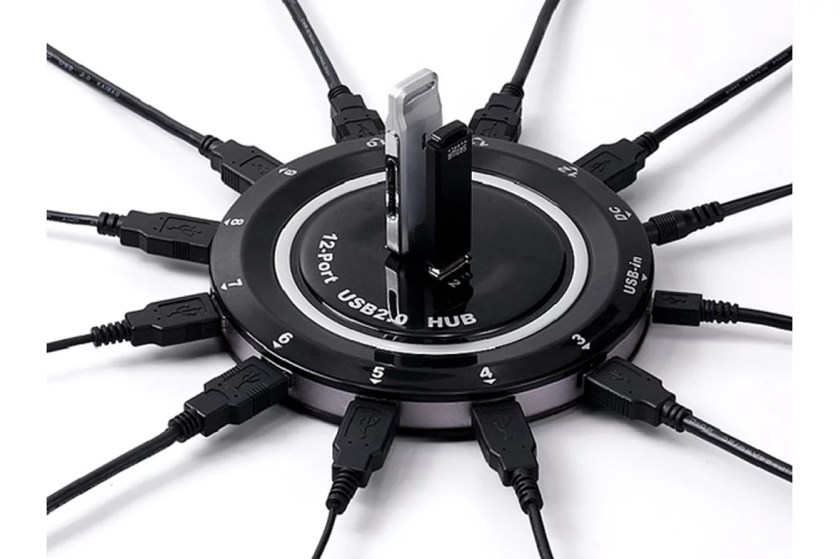 Sanwa's 12-port USB hub demands attention
