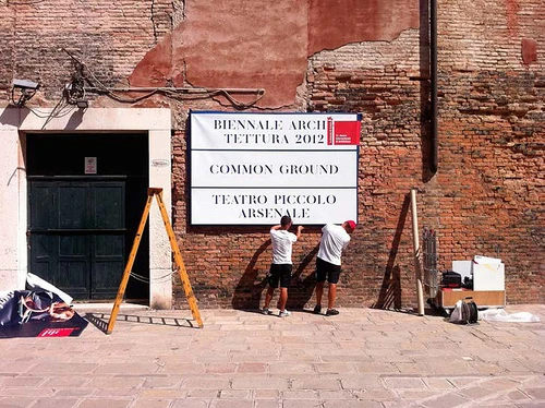 John Morgan's stencilled signs and directions for this years Venice Architecture Biennale won the Graphics award (image: labiennale.org)