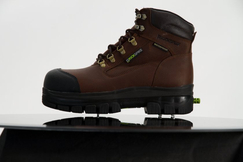 Retractablespike winter boots give ice a kick in the rear