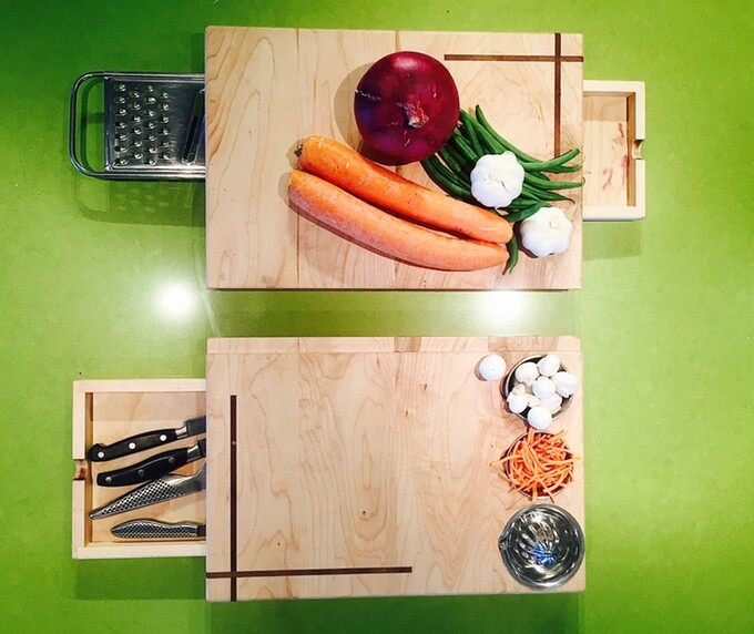 The Ultimate Cutting Board has several features which set it apart from traditional chopping boards
