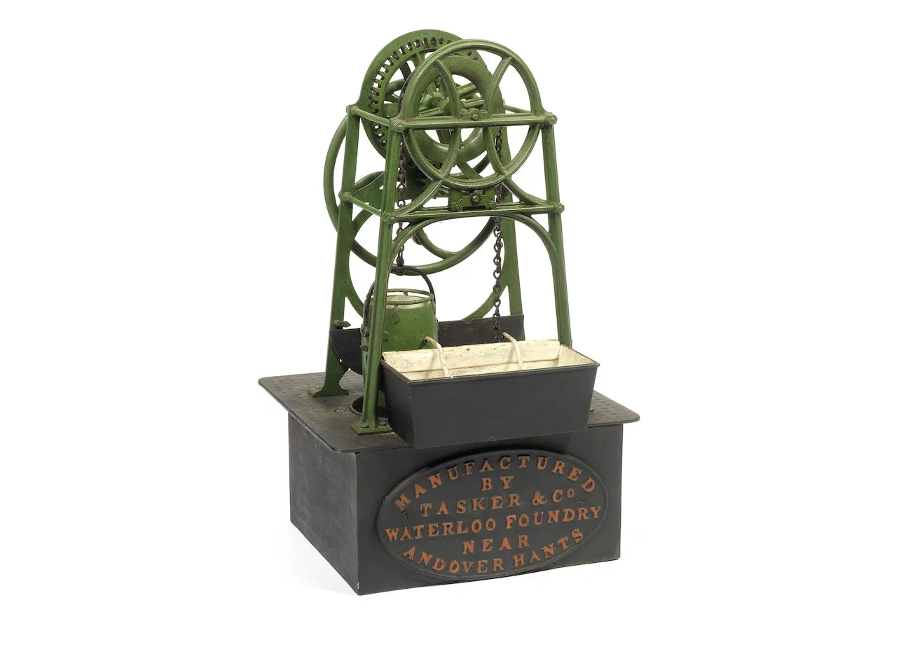 A mid-19th century Tasker & Co hand-operated model of a well head