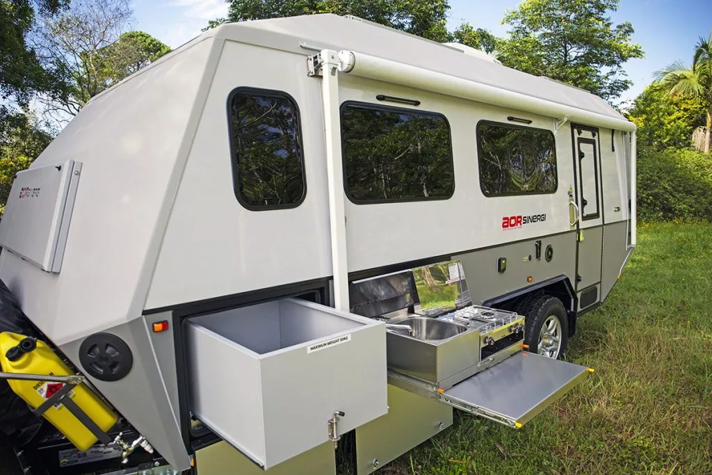 The Sinergi offers exterior storage on all four sides