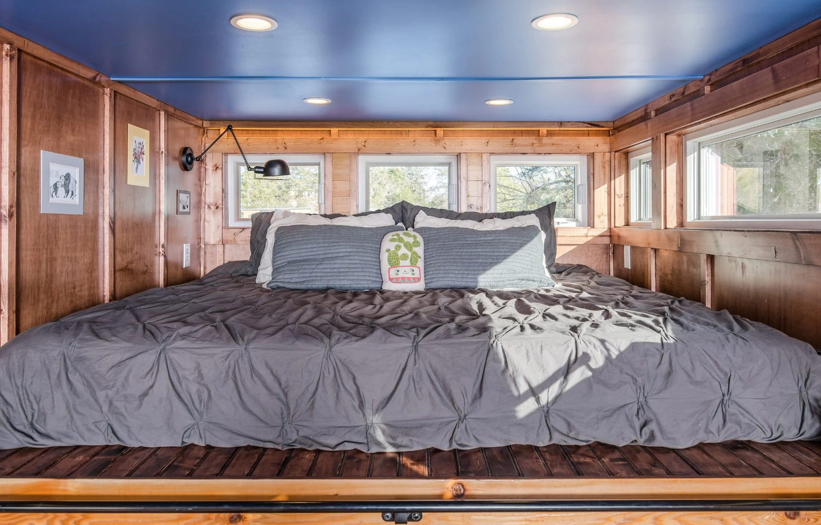 The base model Cornelia tiny house measures 24 feet long and eight foot six inches wide (7.3 x 2.6 m)