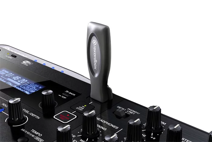 The XDJ-AERO can grab and use audio tracks stored on a computer using the included proprietary rekordbox music management software for PC or Mac