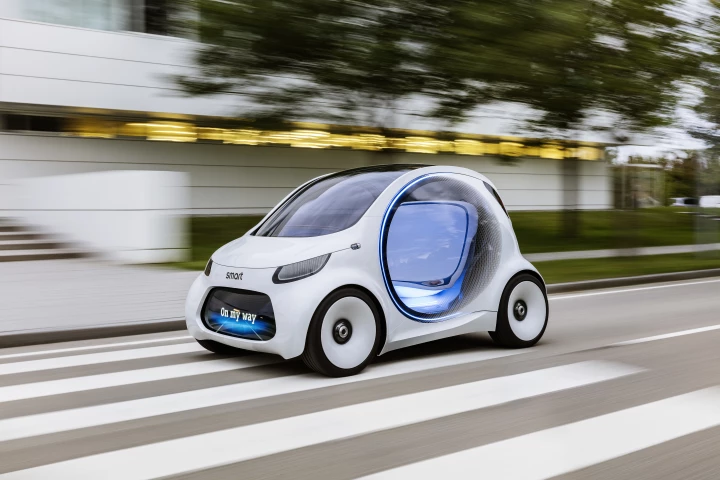 The Smart Vision EQ ForTwo follows Daimler's corporate CASE strategy, which will help guide its lineup into the future