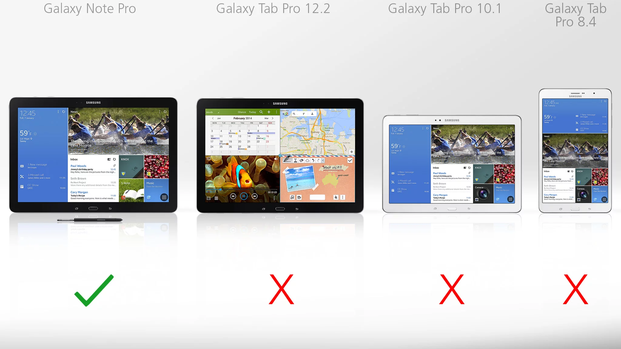 Only the Note Pro lets you use a stylus