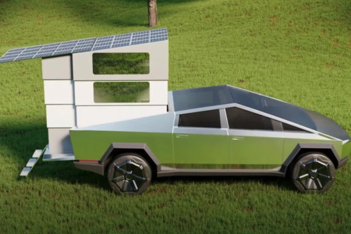 The Tesla Cybertruck gets some serious tail