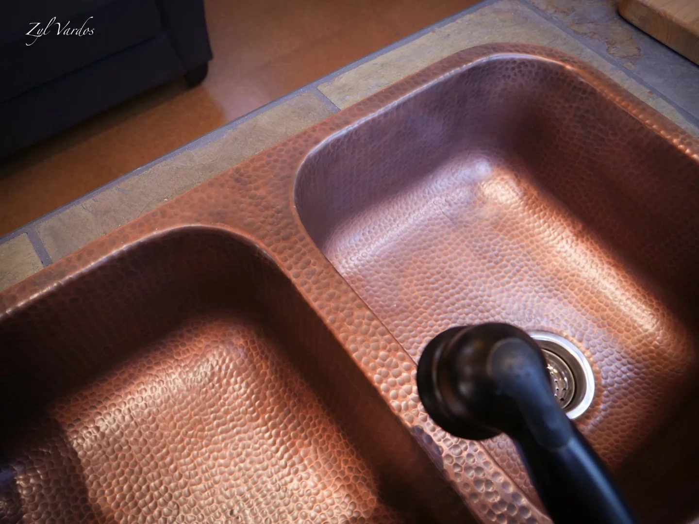 The Damselfly House's copper kitchen sink