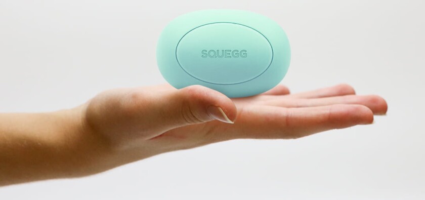 Squegg is water-resistant, weighs 66 grams (2.3 oz), and can reportedly run for around 80 hours on one two-hour charge of its lithium battery