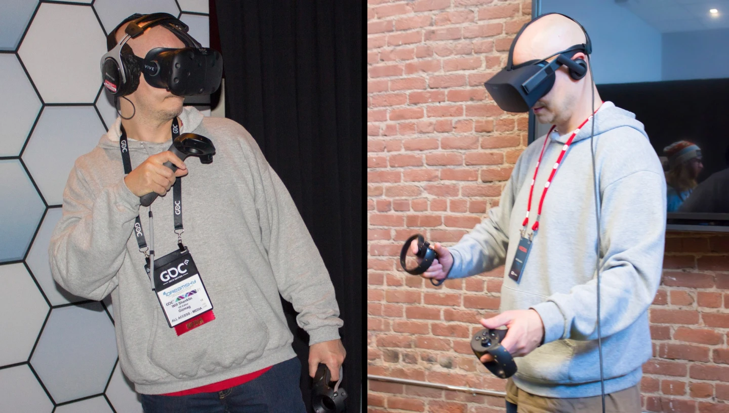 Vive (left), Oculus Rift