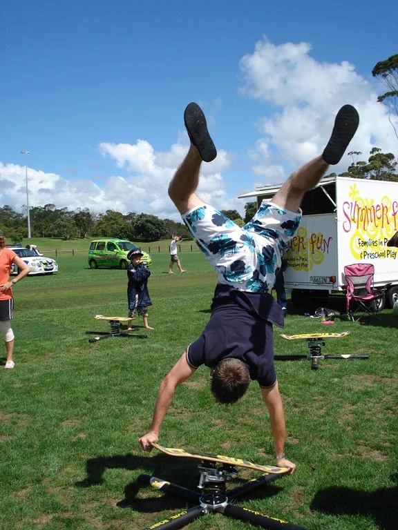 Experienced Gyroboarders can create all kinds of moves