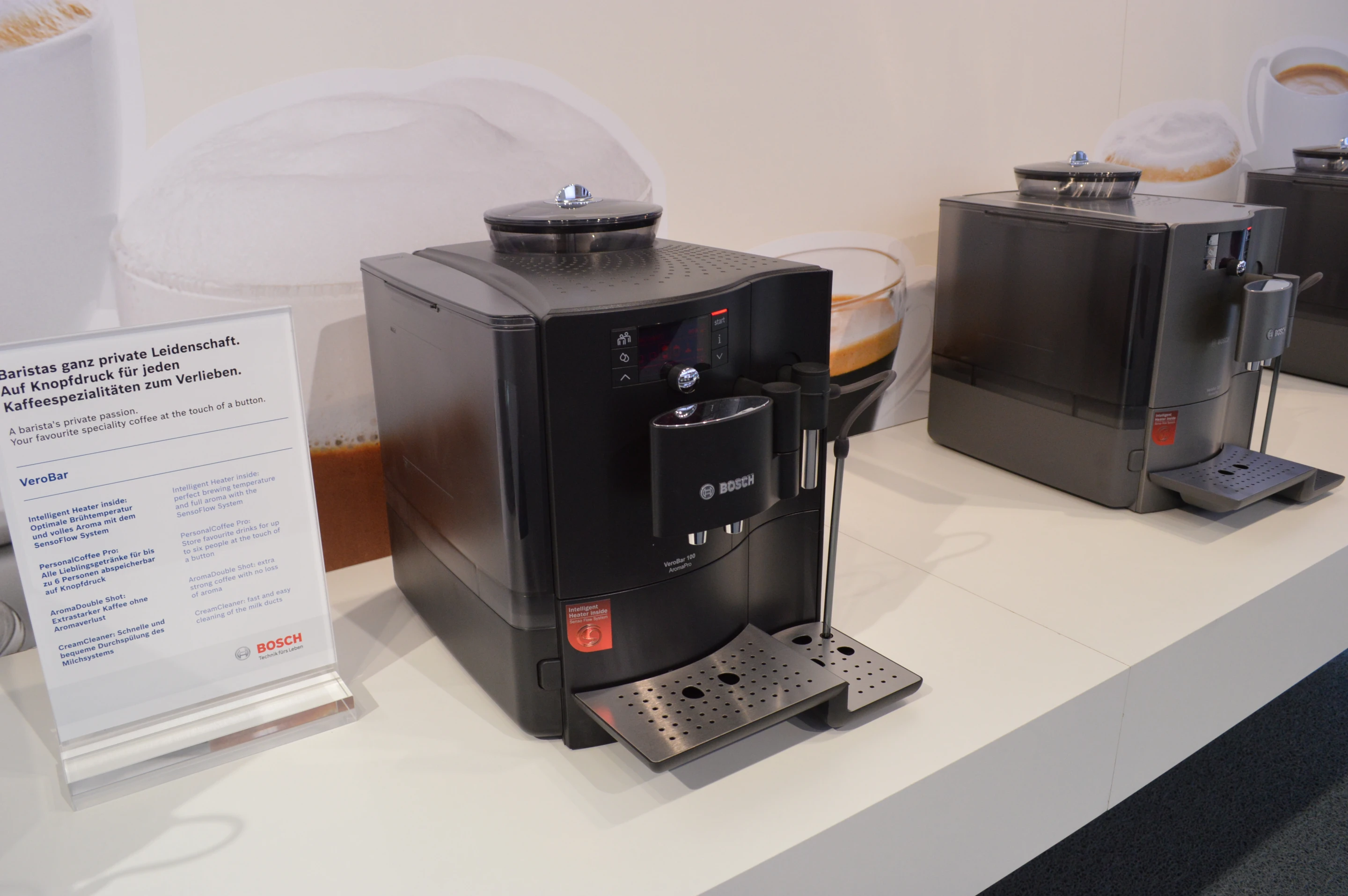 Bosch's VeroBar AromaPro coffee maker on display