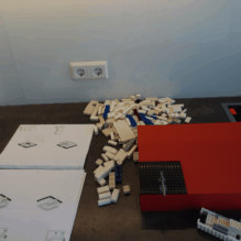 A GIF demonstrating the construction of a Lego-based microscope, and the images it can produce