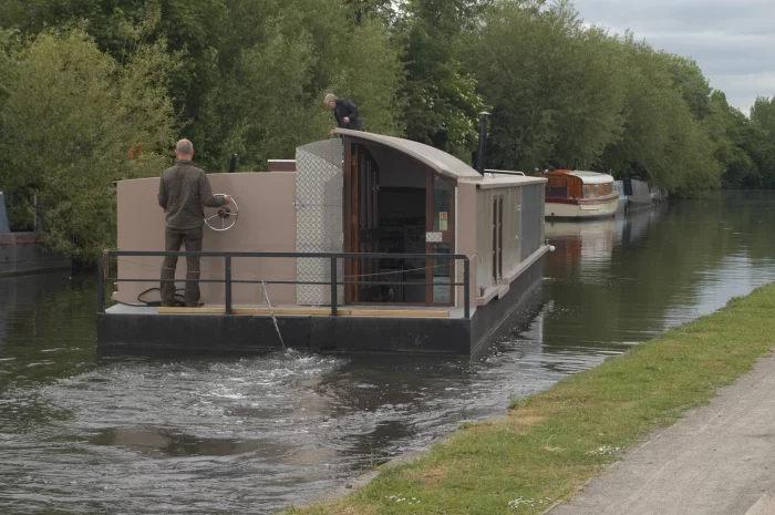 The designer claims that the panels produce enough power for over 2,000 km of gentle cruising up and down London's canal system