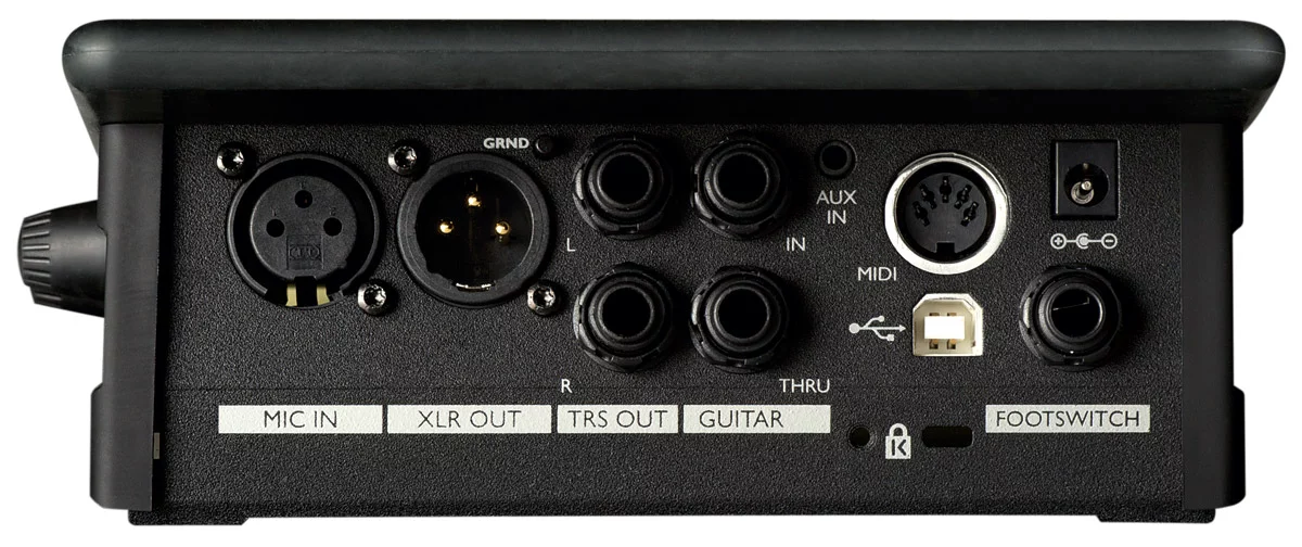 A wealth of connectivity options including mic and guitar input, USB and MIDI connectivity and an optional 3-button footswitch