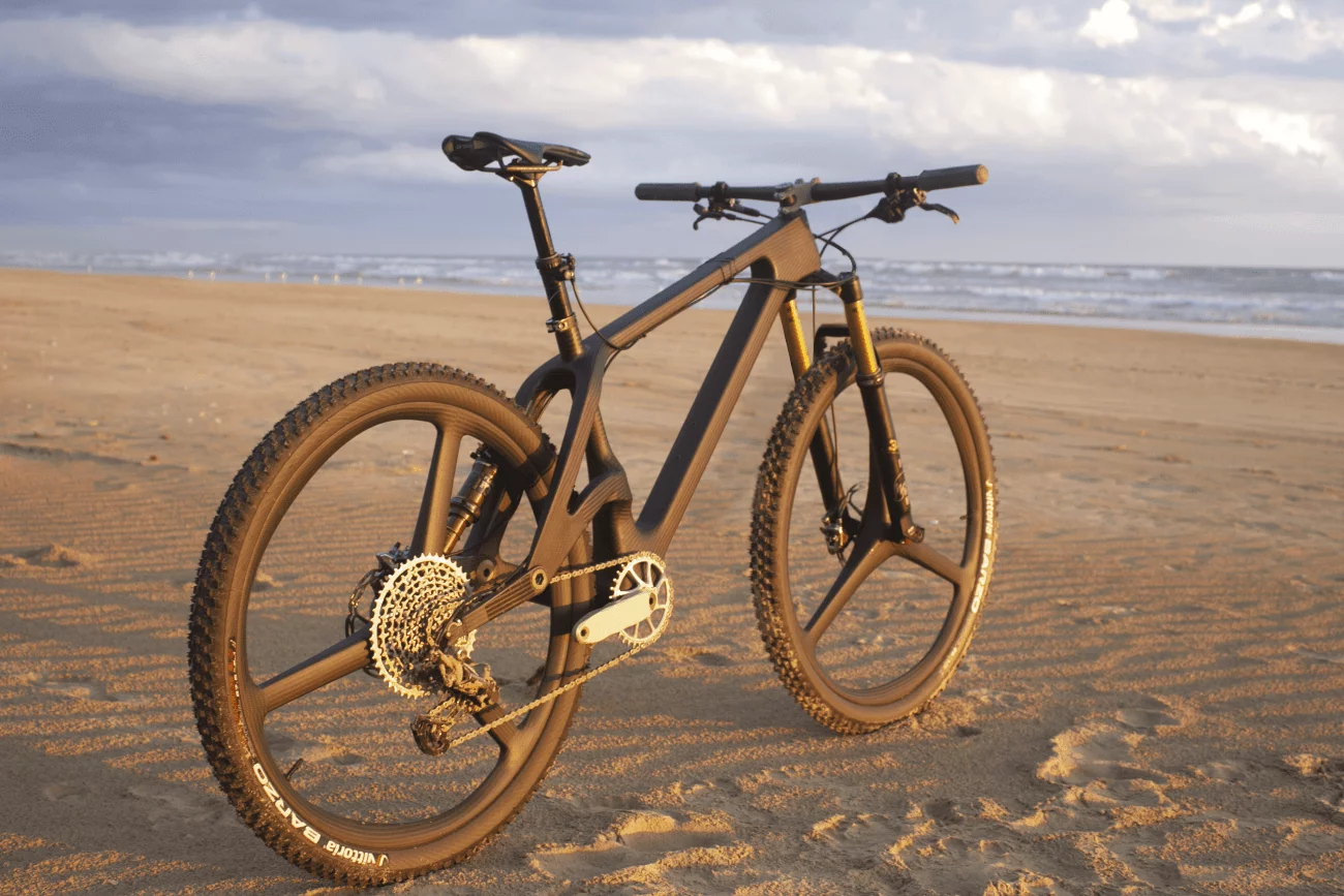 The full-carbon Veli mountain bike, with its sweet and uniquely suspended caboose, is one of our favorites from the past year