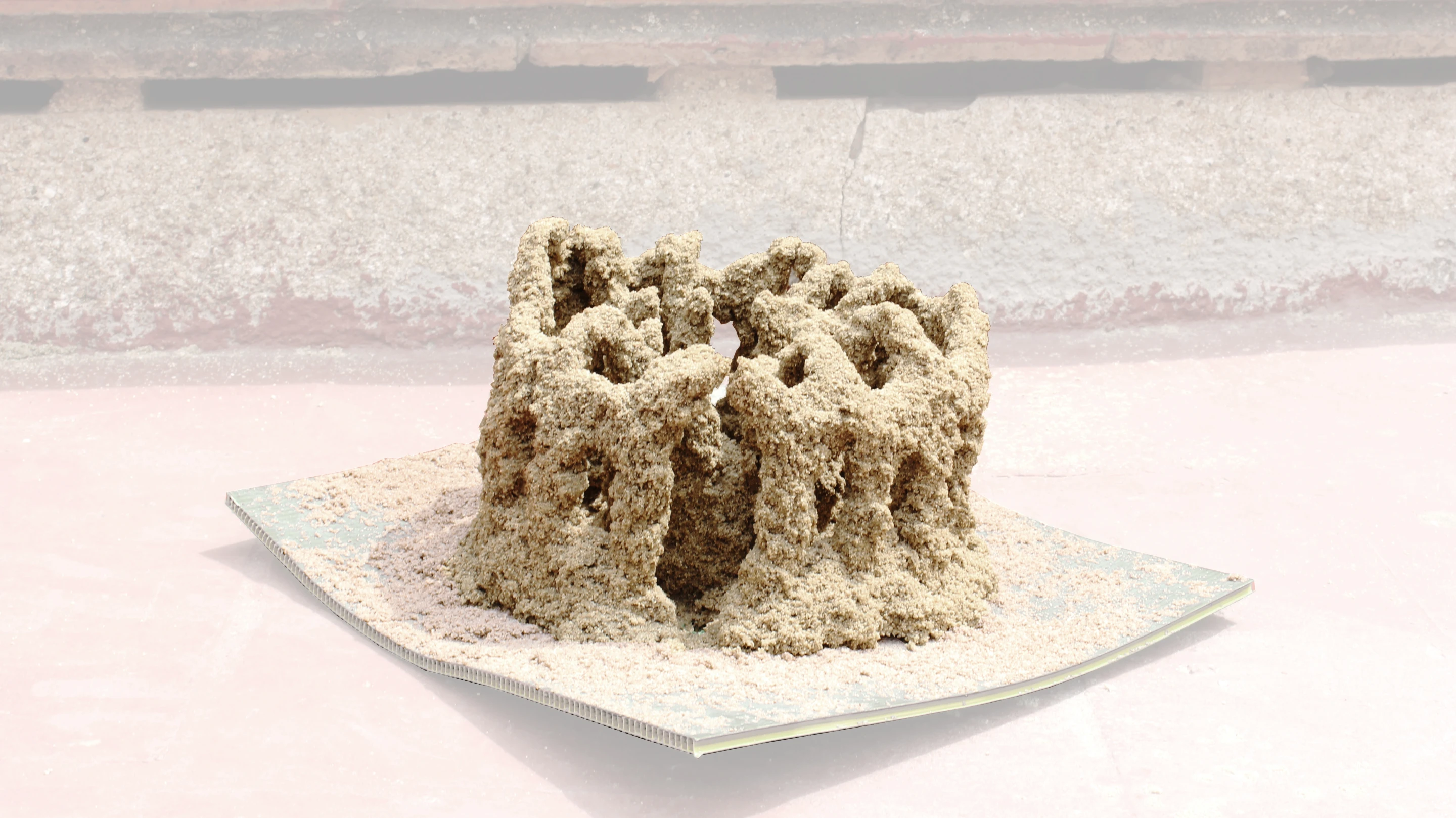 Once it's dried, the resulting creation from the Stone Spray resembles a chunk of corral but is as solid as concrete